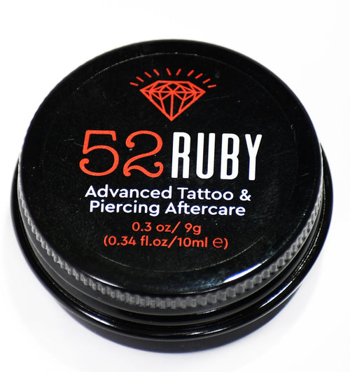 Small but powerful — your pocket-sized care. Perfect for tiny tattoos, piercings, and touch-ups, this 10ml jar carries the same natural formula in a compact form. It conditions, comforts, and protects — wherever you are, whenever you need it. 52 ruby