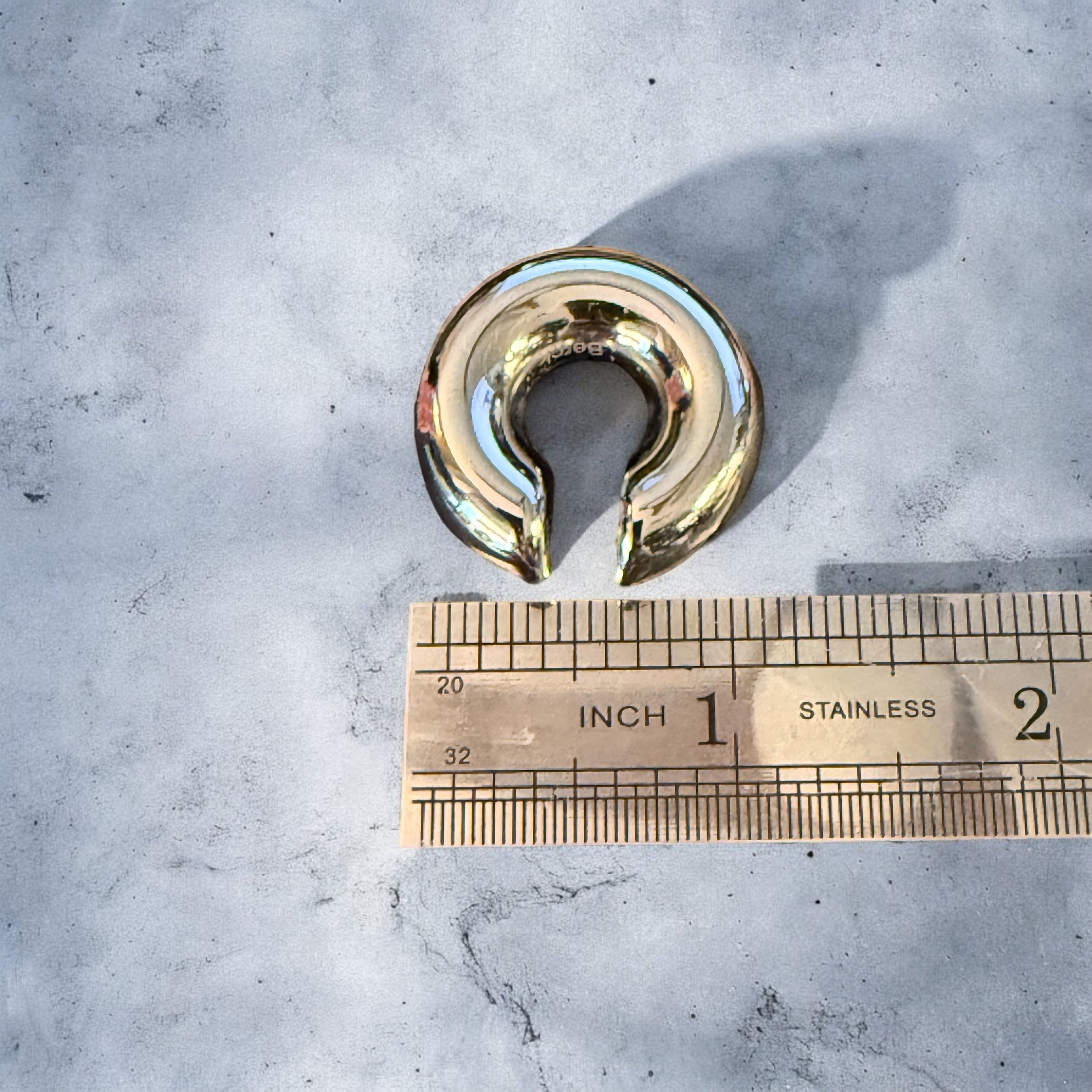 Waterproof Large Puffed Hoop Ear Cuff Polished Stainless Steel & 14k Gold PVD Plated Stainless Steel