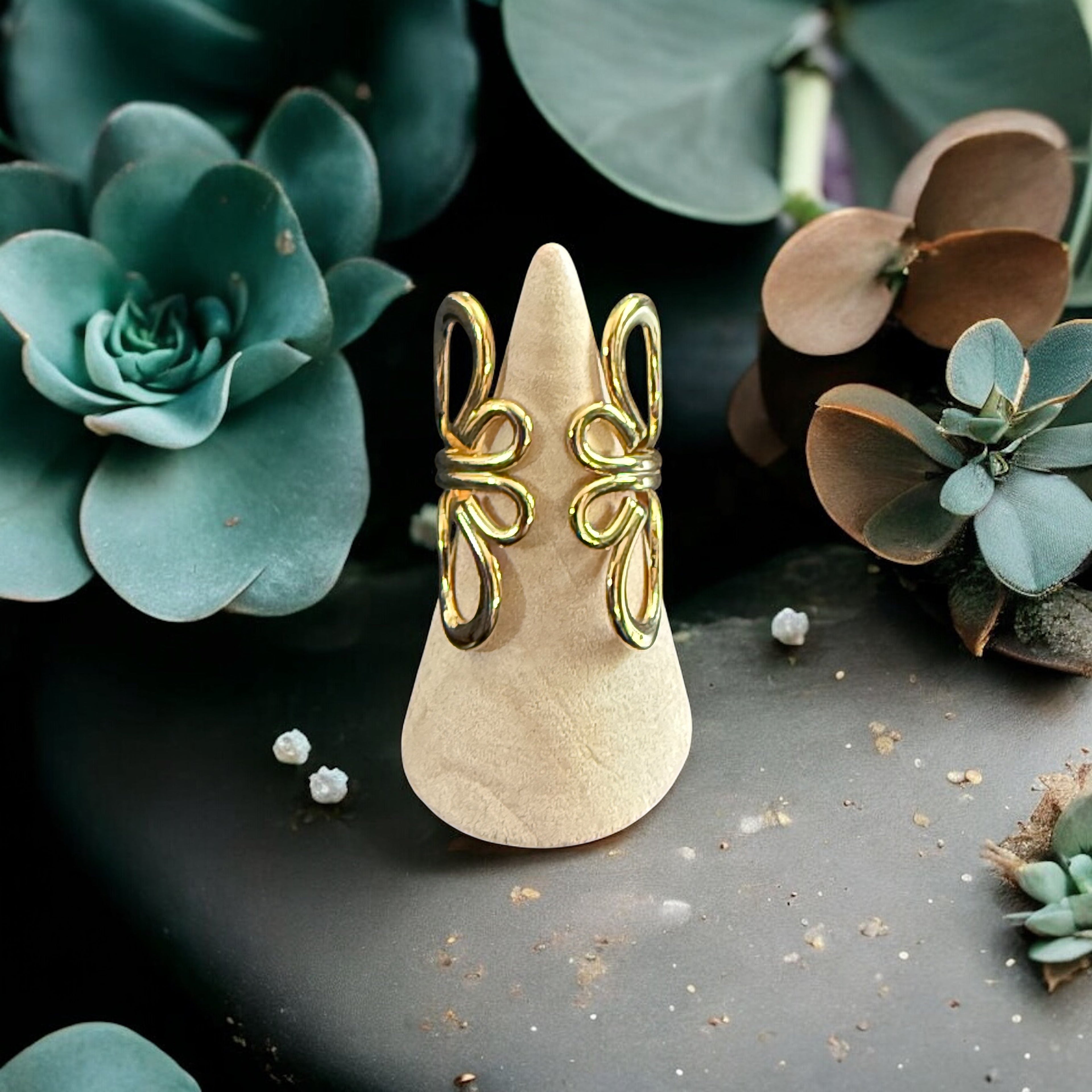 Waterproof Lotus Flower Ring 18k Gold PVD Plated Stainless Steel