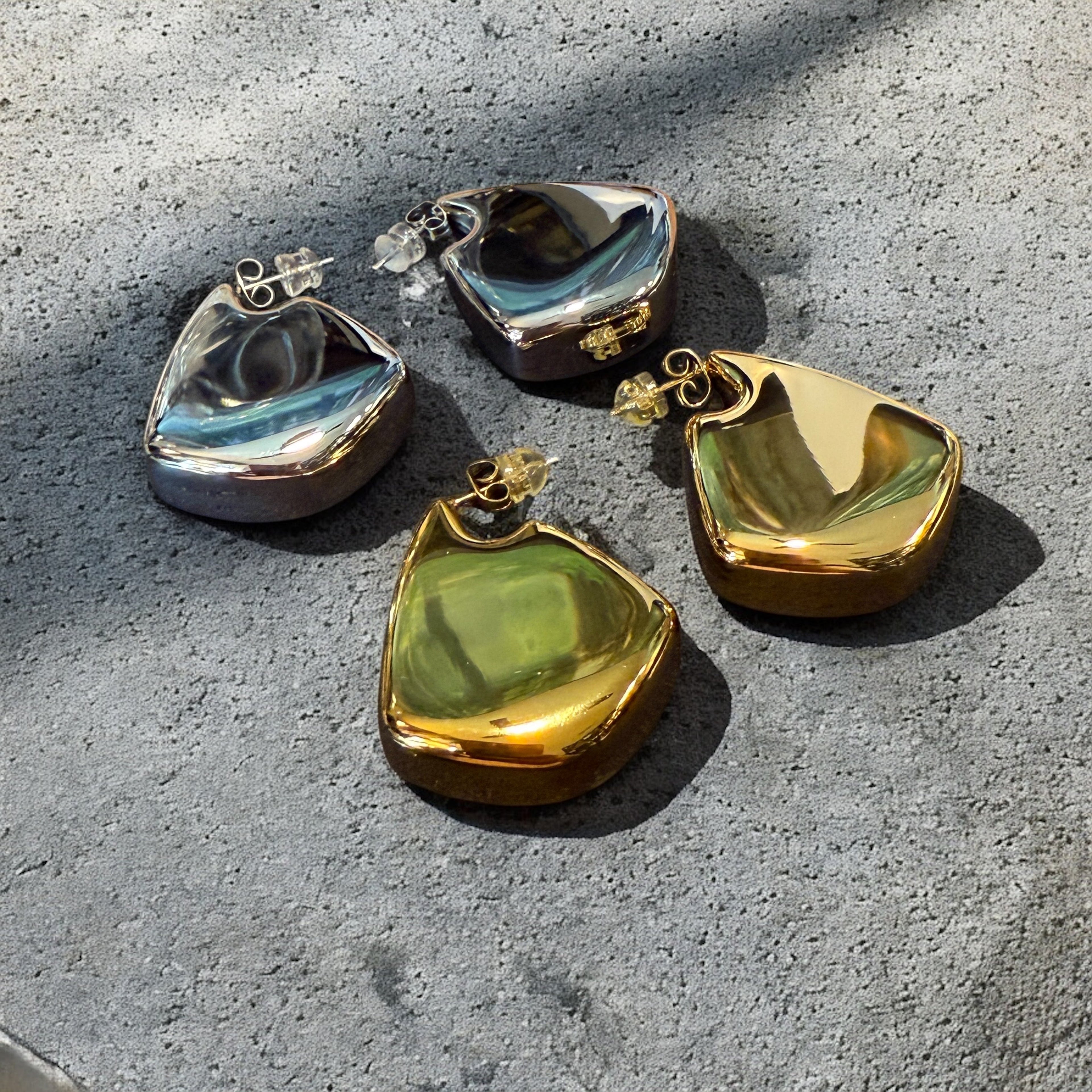 Waterproof Abstract Puffy Hoop Earrings