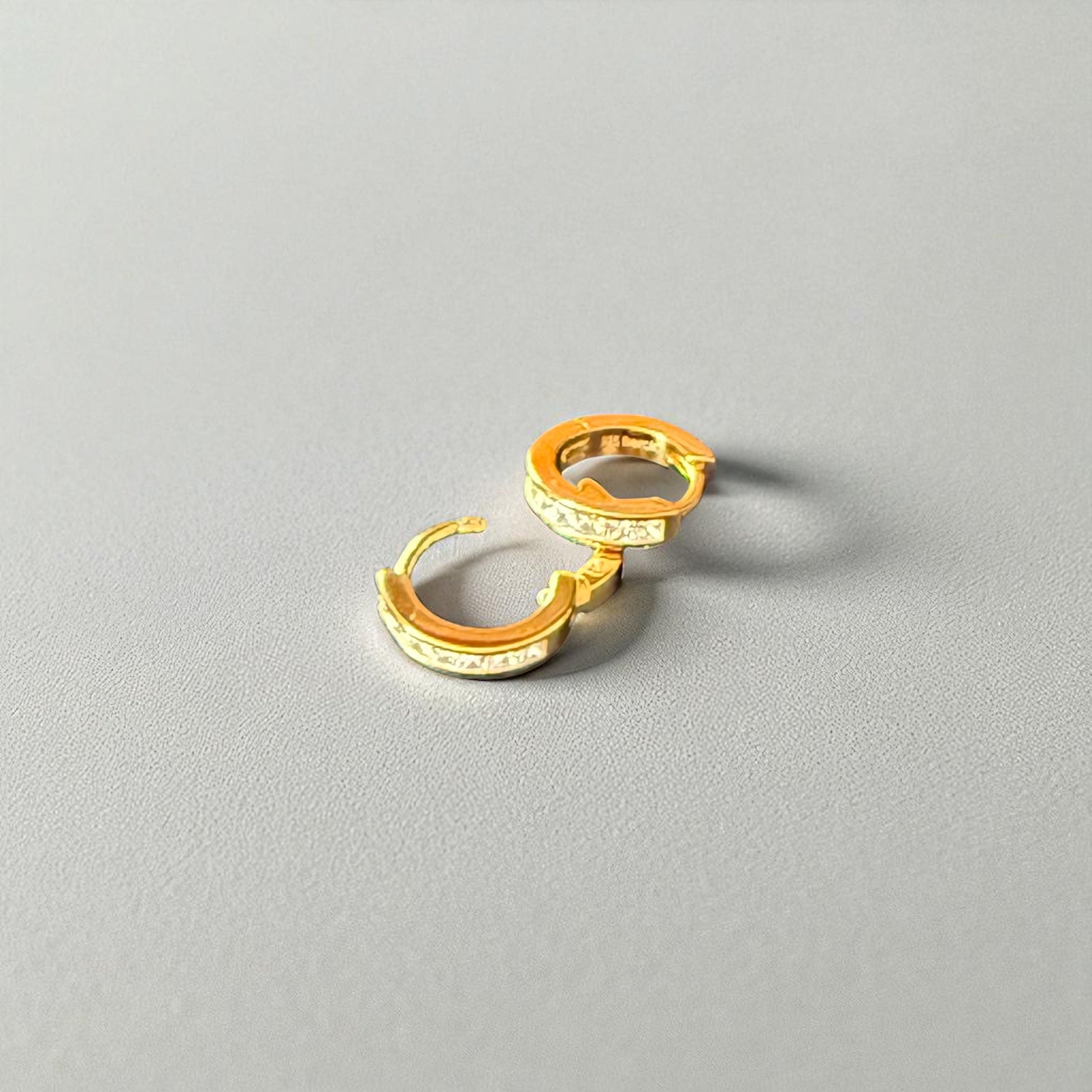 Waterproof Dainty Zircon Diamond Huggies Solid Sterling Silver