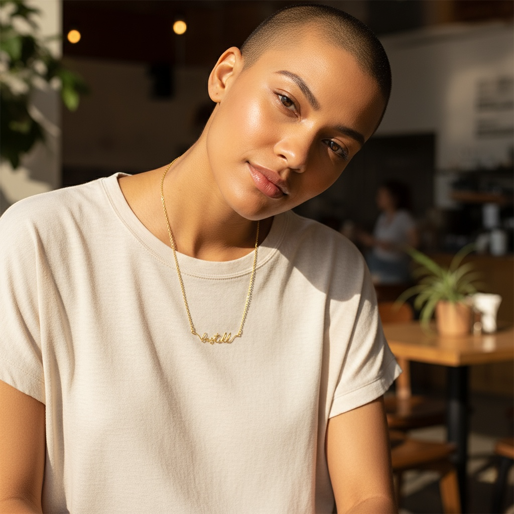 Waterproof "Be Still" Script Necklace