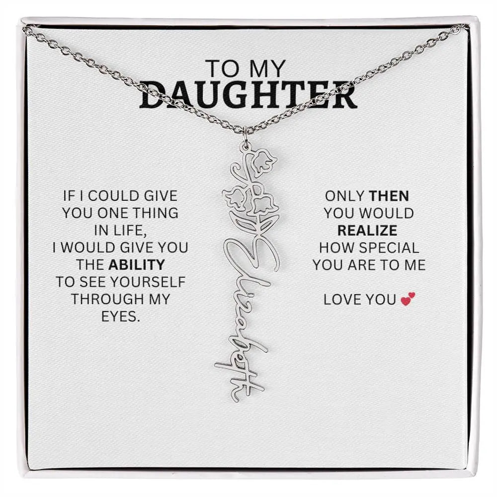 Necklace for Daughter | I Love You - Birth Necklace