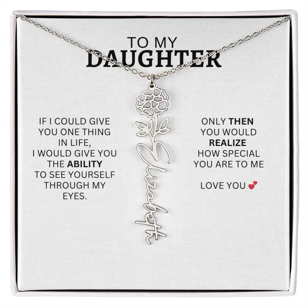 Necklace for Daughter | I Love You - Birth Necklace