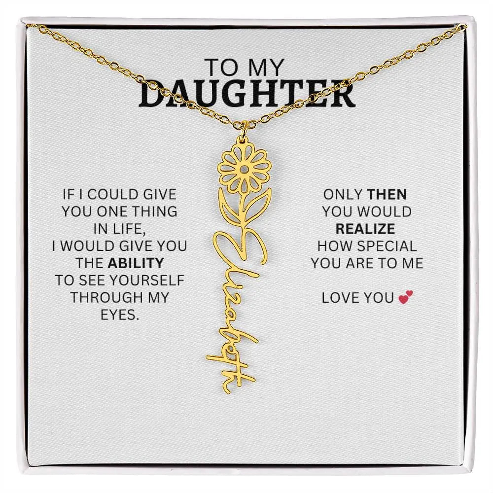 Necklace for Daughter | I Love You - Birth Necklace