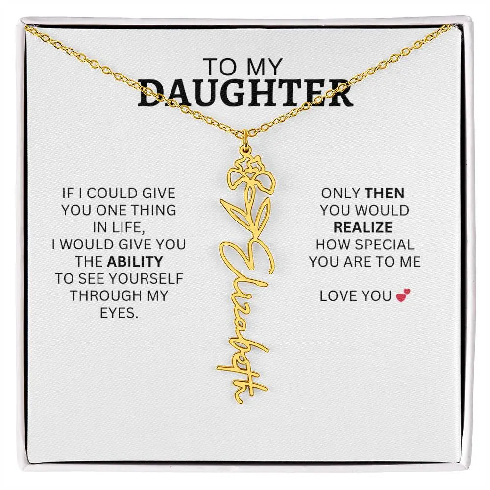 Necklace for Daughter | I Love You - Birth Necklace