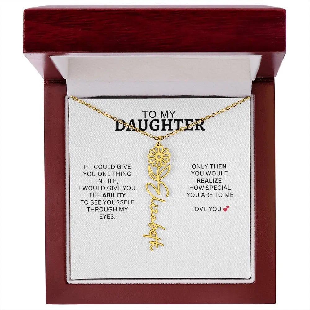 Necklace for Daughter | I Love You - Birth Necklace