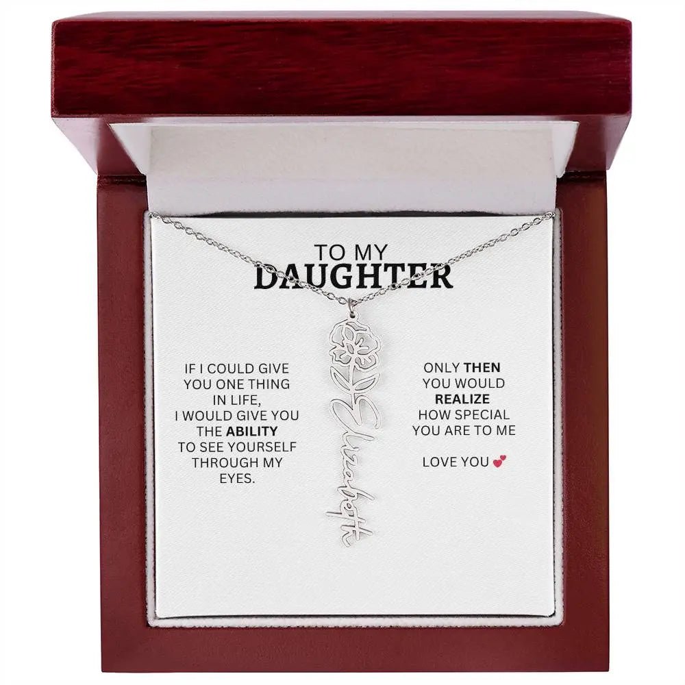 Necklace for Daughter | I Love You - Birth Necklace