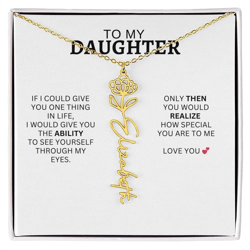 Necklace for Daughter | I Love You - Birth Necklace