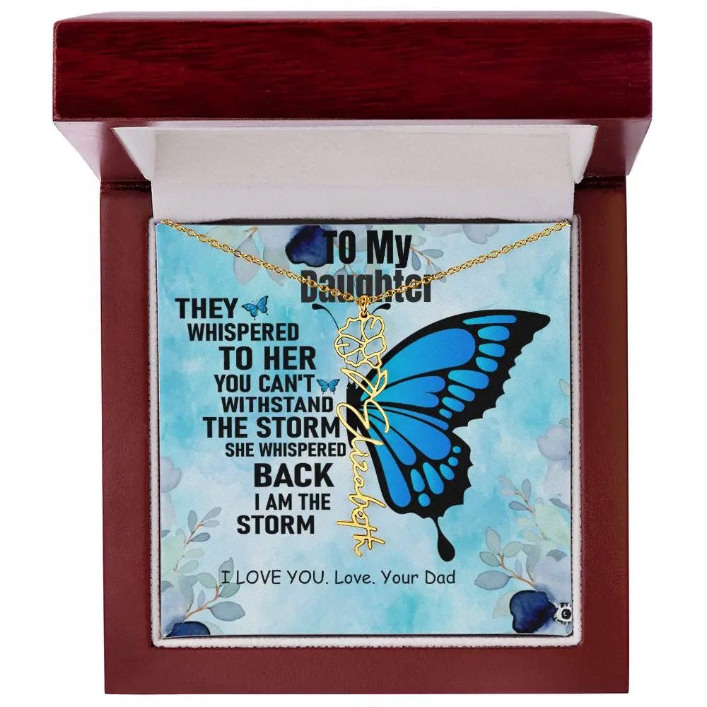 Necklace From Dad to Daughter I To My Daughter | I Love You - Birth Necklace