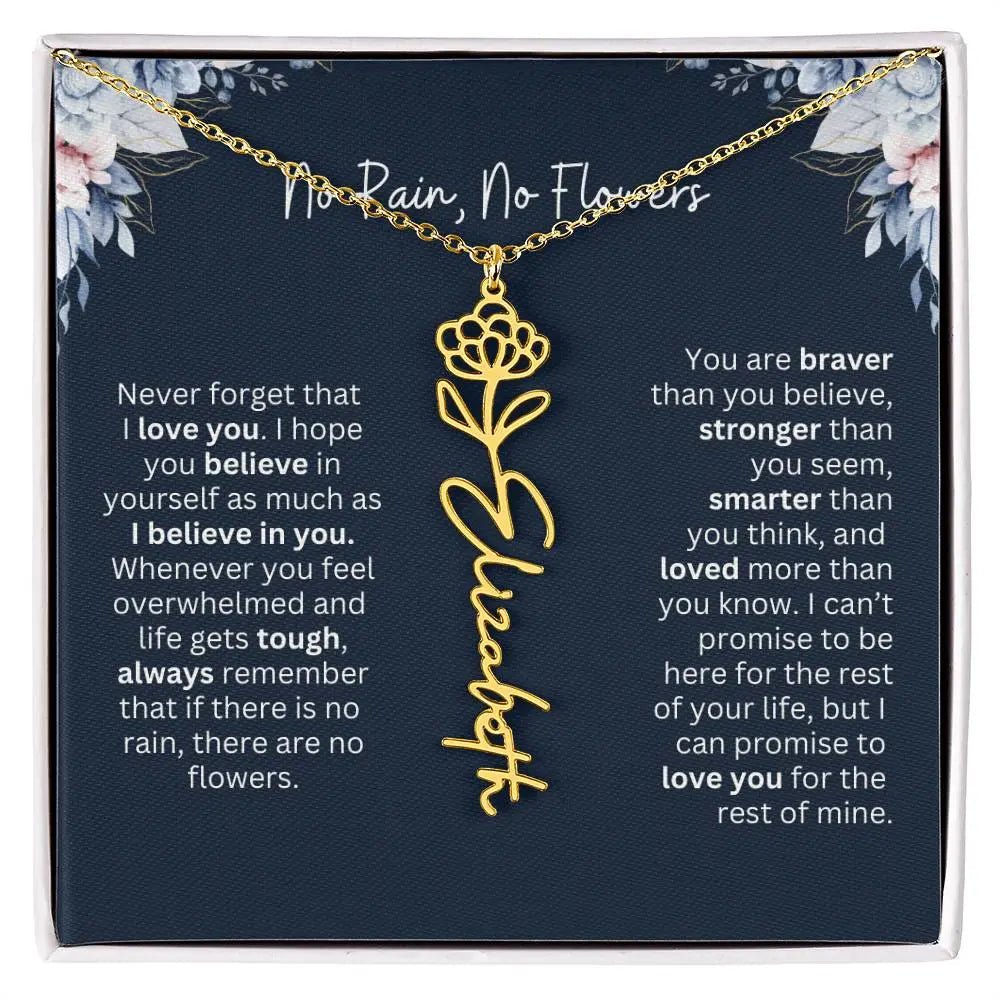 No Rain - No Flowers | Birth Necklace | Name Necklace | Special Gift from Dad to Daughter