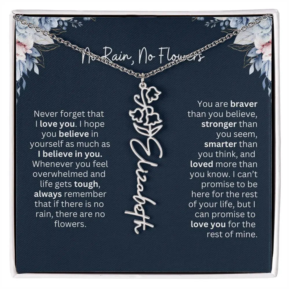 No Rain - No Flowers | Birth Necklace | Name Necklace | Special Gift from Dad to Daughter