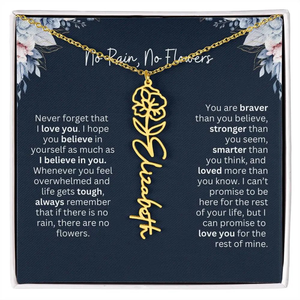 No Rain - No Flowers | Birth Necklace | Name Necklace | Special Gift from Dad to Daughter