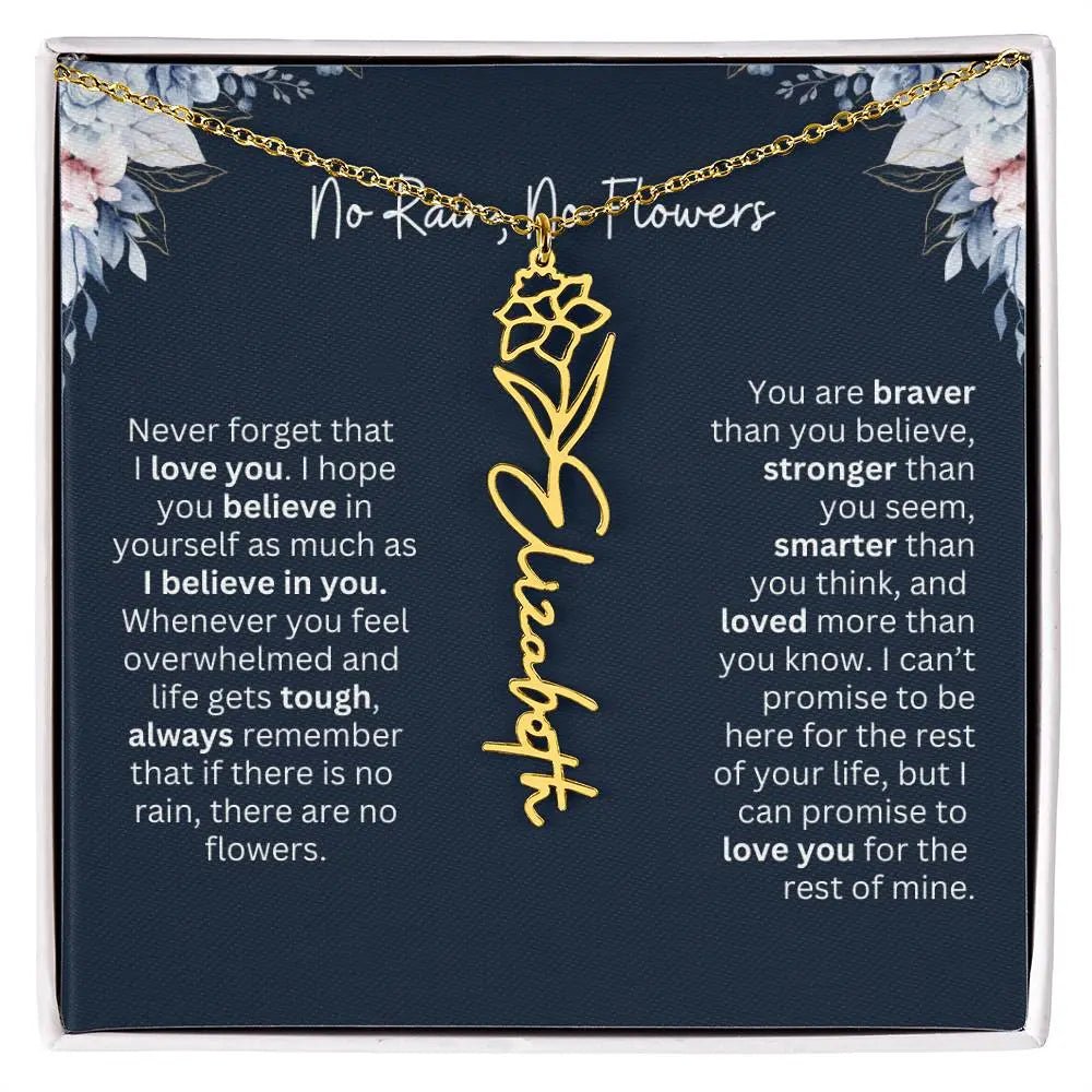 No Rain - No Flowers | Birth Necklace | Name Necklace | Special Gift from Dad to Daughter