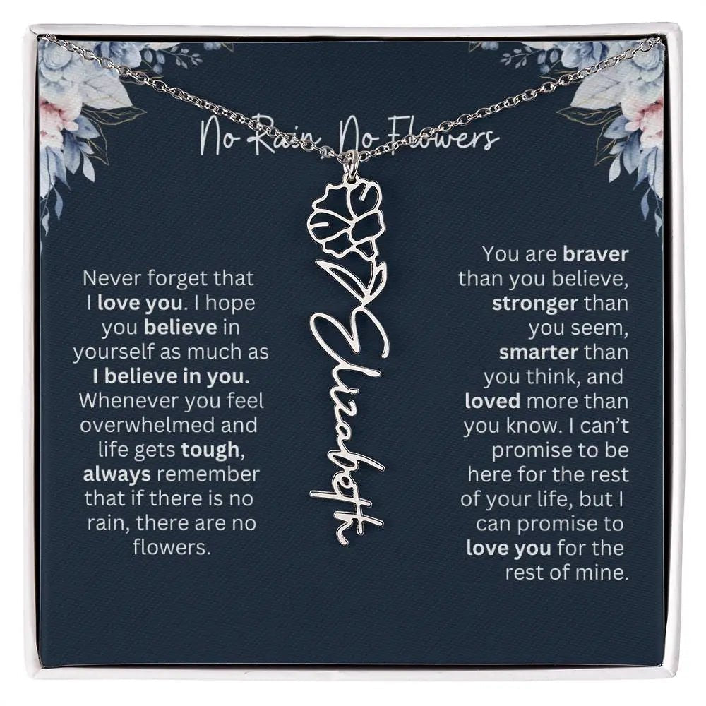 No Rain - No Flowers | Birth Necklace | Name Necklace | Special Gift from Dad to Daughter