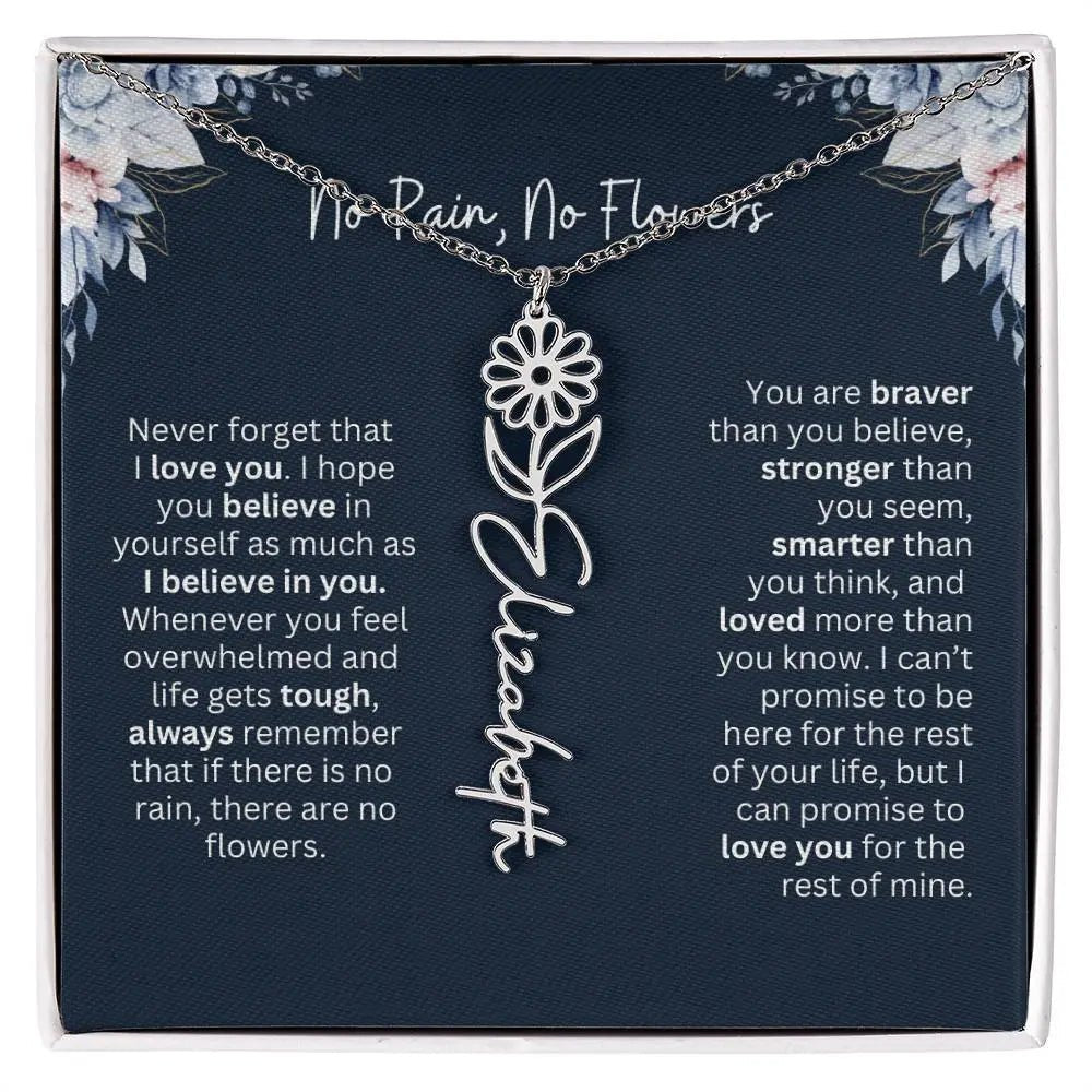 No Rain - No Flowers | Birth Necklace | Name Necklace | Special Gift from Dad to Daughter
