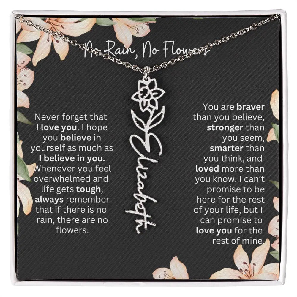 Personalized Flower Necklace