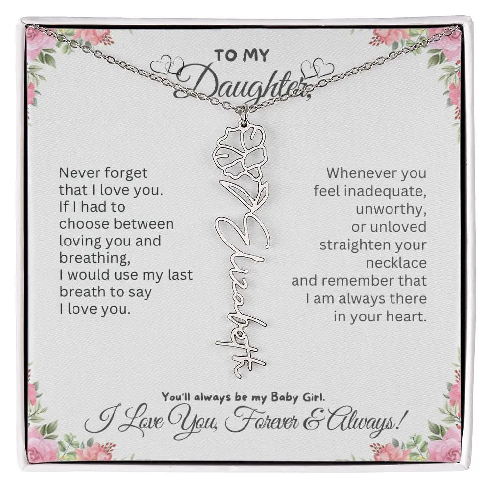 To My Daughter Necklace - Birthday Christmas Gift Birth Flower Jewelry 2025