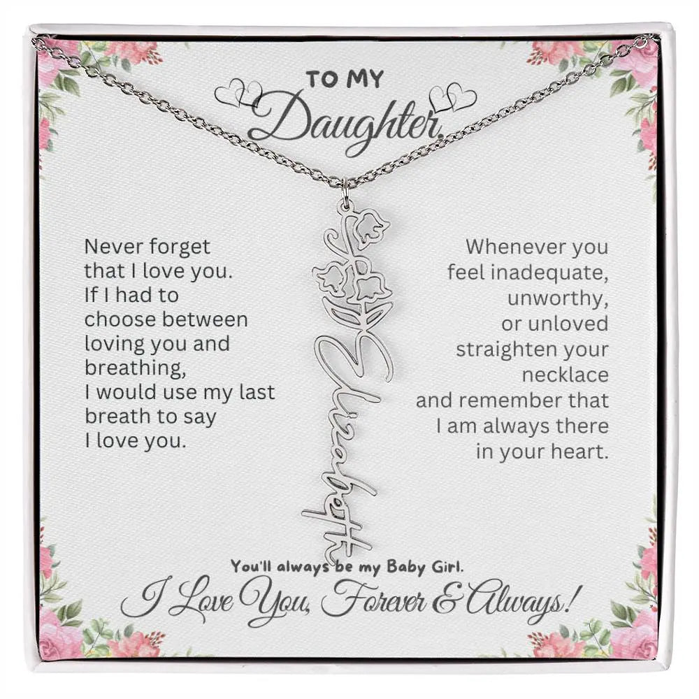 To My Daughter Necklace - Birthday Christmas Gift Birth Flower Jewelry 2025