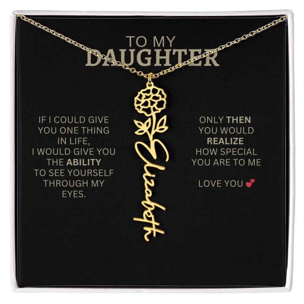 To My Daughter | I Love You - Birth Necklace