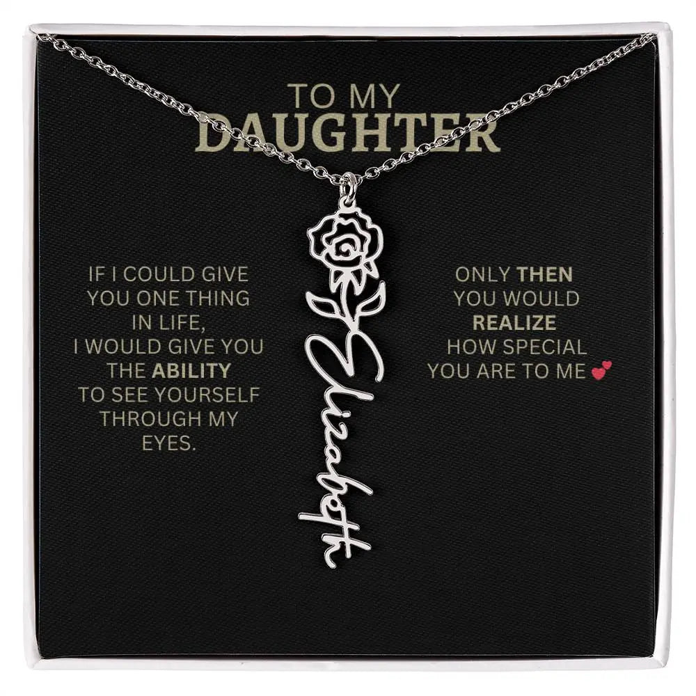 To My Daughter | I Love You - Birth Necklace