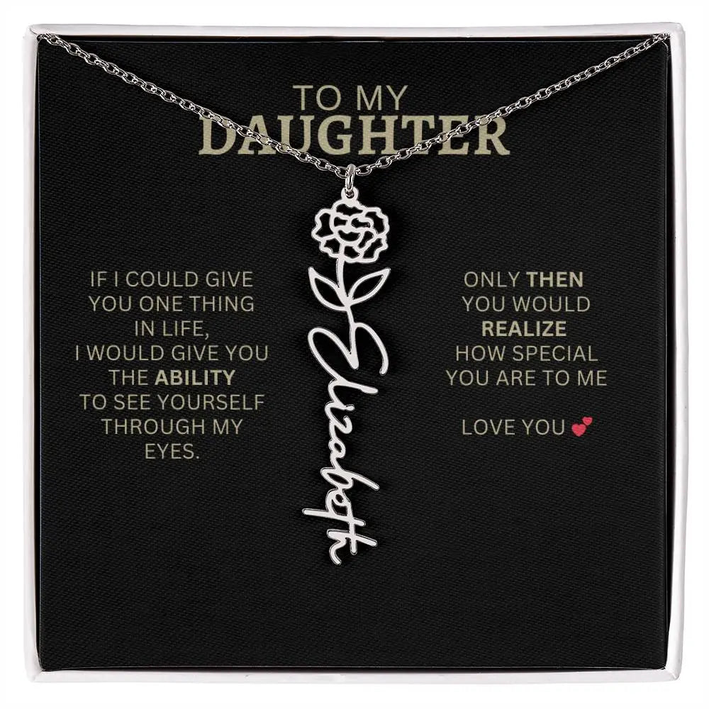 To My Daughter | I Love You - Birth Necklace