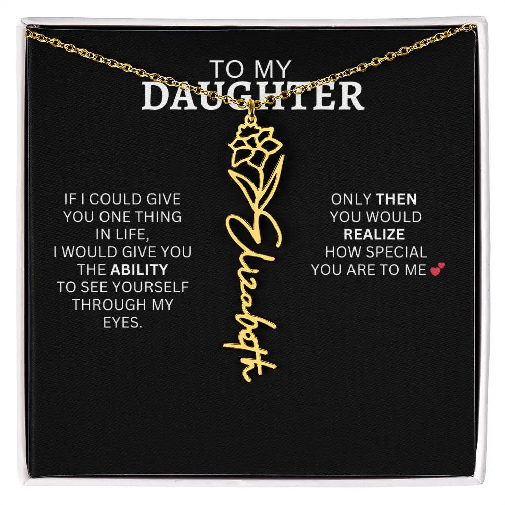 To My Daughter | I Love You - Birth Necklace