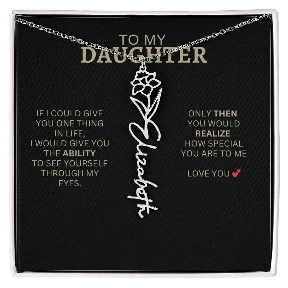 To My Daughter | I Love You - Birth Necklace