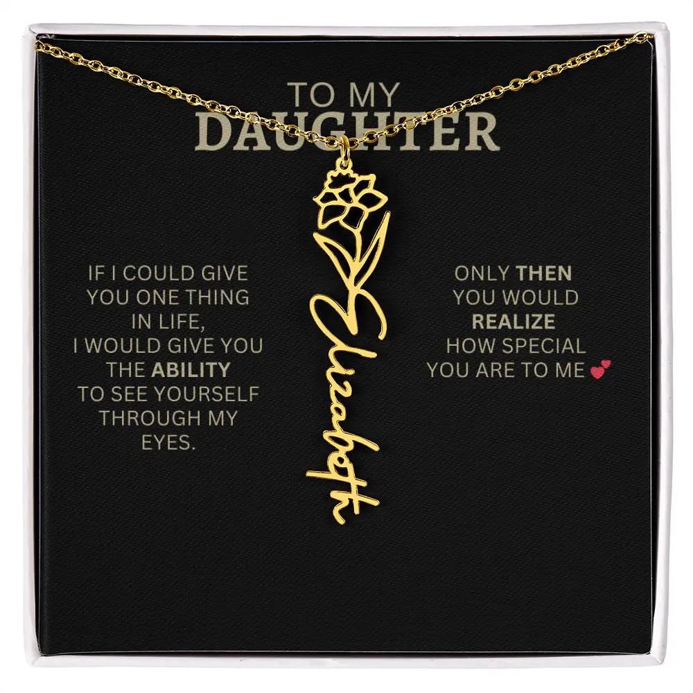 To My Daughter | I Love You - Birth Necklace