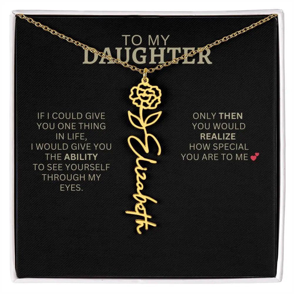 To My Daughter | I Love You - Birth Necklace