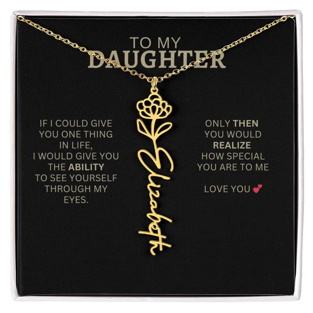 To My Daughter | I Love You - Birth Necklace