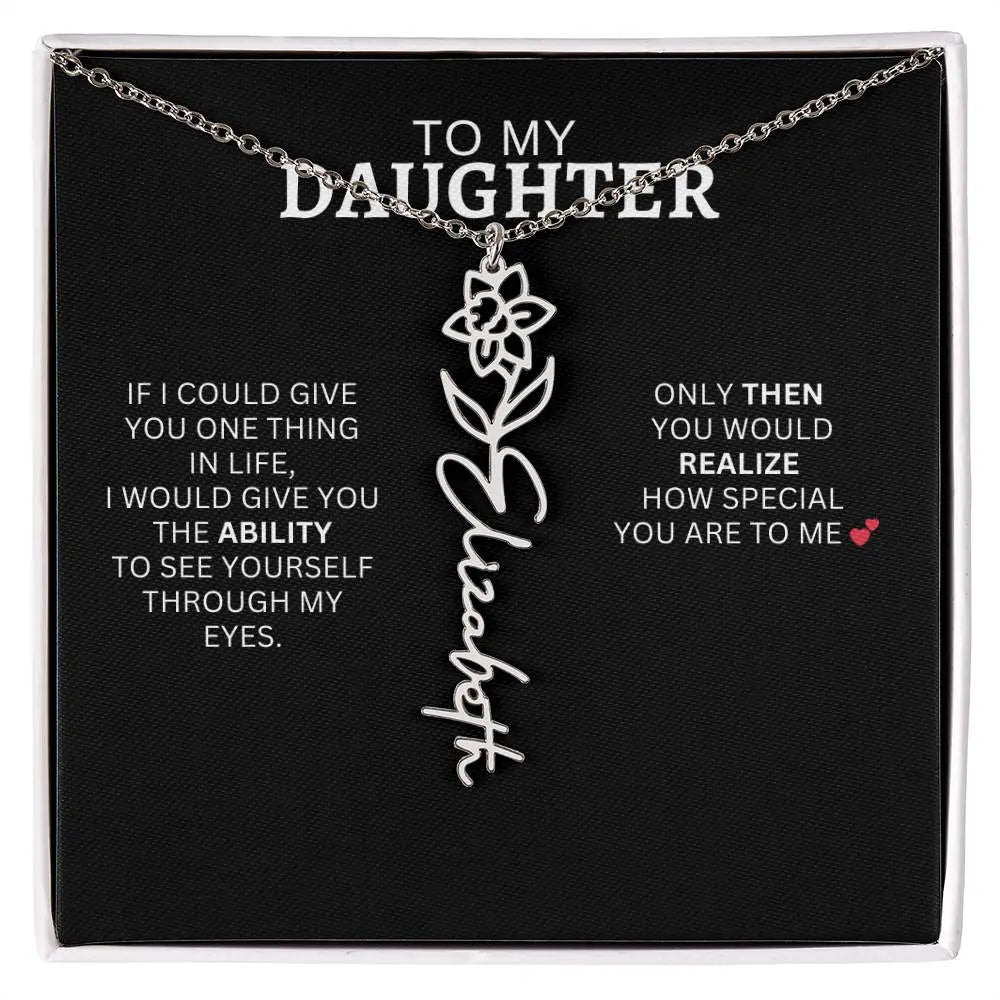 To My Daughter | I Love You - Birth Necklace