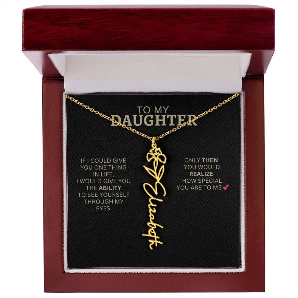 To My Daughter | I Love You - Birth Necklace