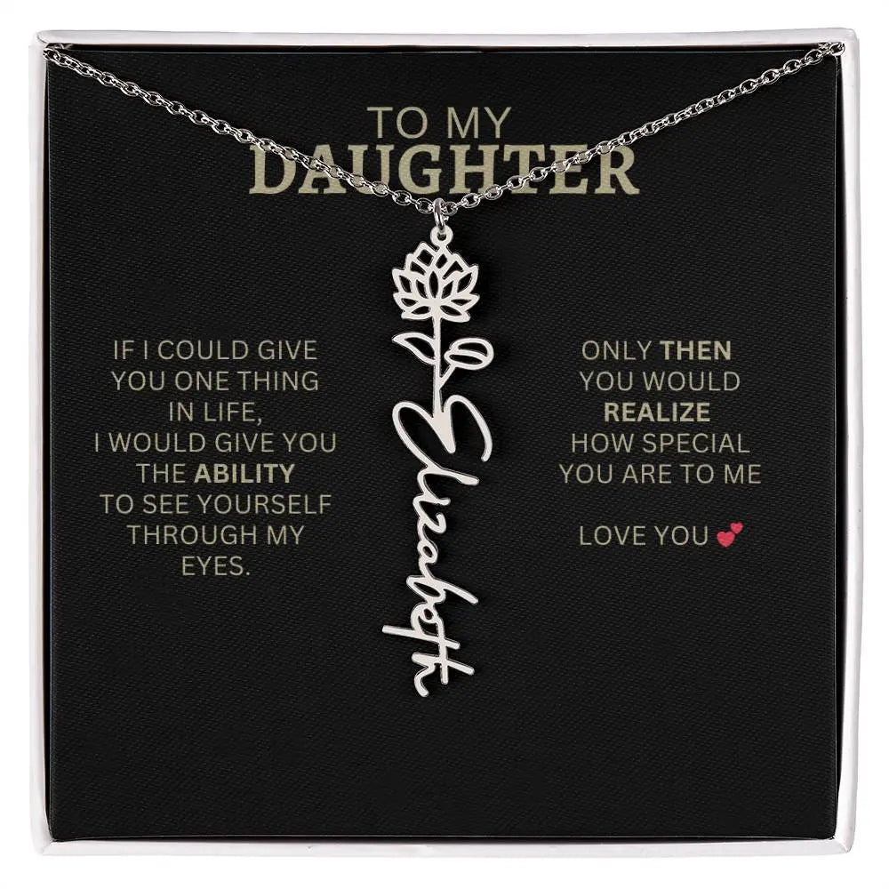To My Daughter | I Love You - Birth Necklace