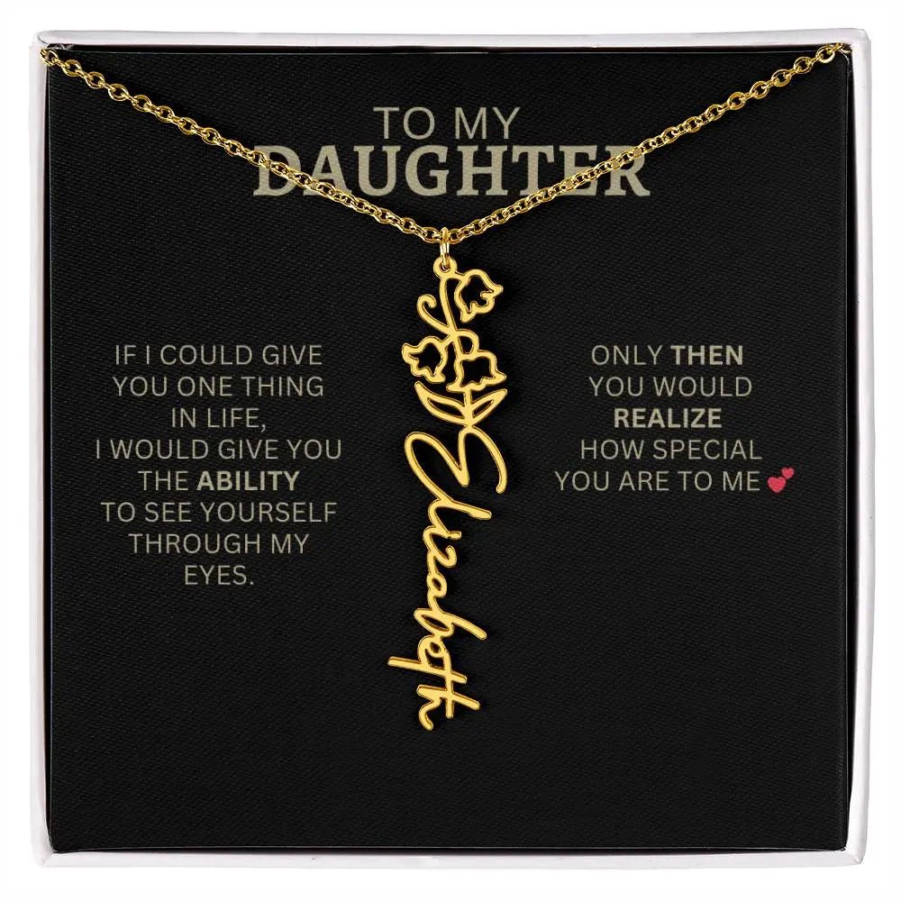 To My Daughter | I Love You - Birth Necklace