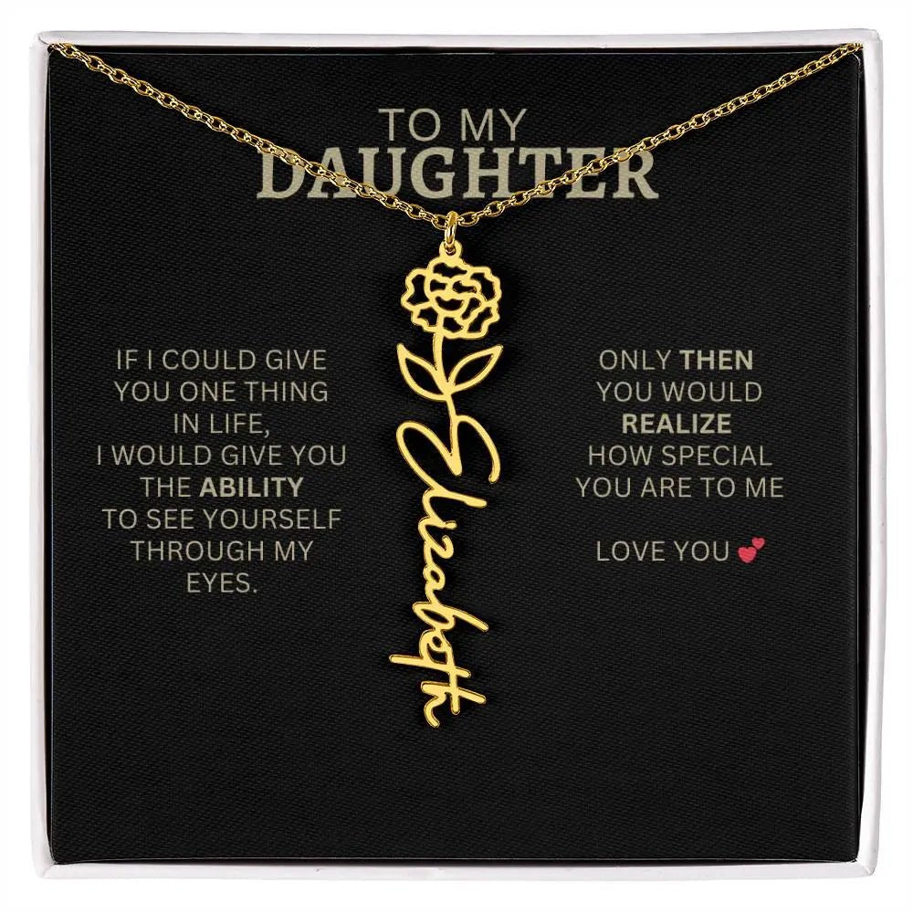 To My Daughter | I Love You - Birth Necklace