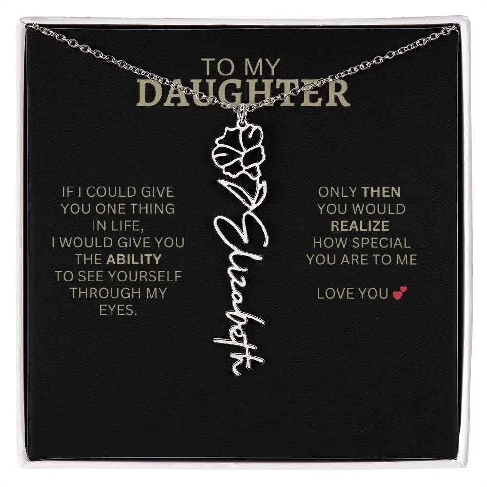 To My Daughter | I Love You - Birth Necklace