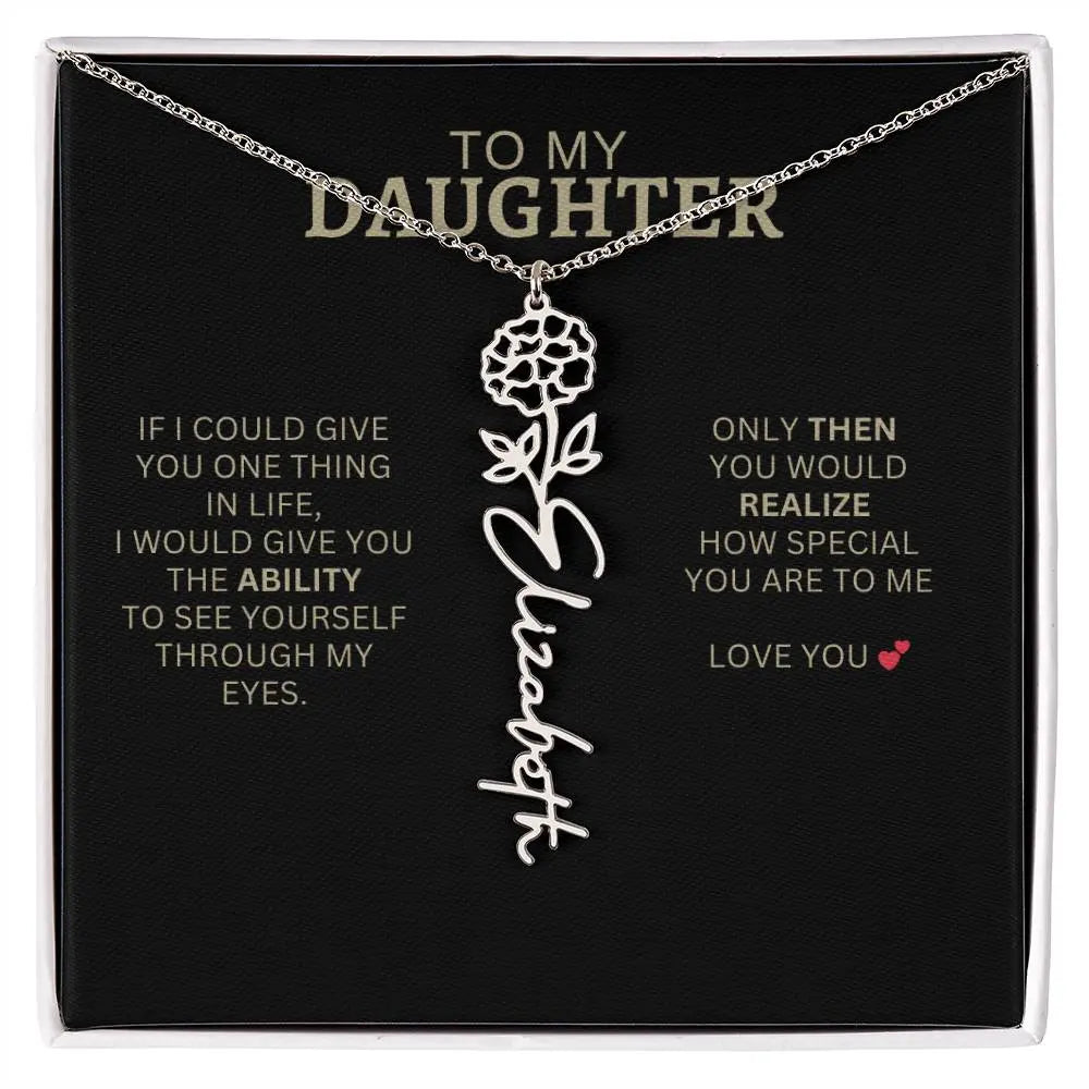 To My Daughter | I Love You - Birth Necklace