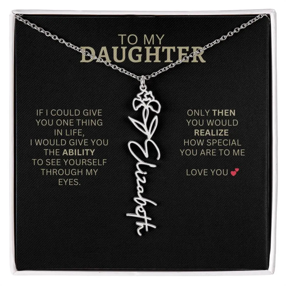 To My Daughter | I Love You - Birth Necklace