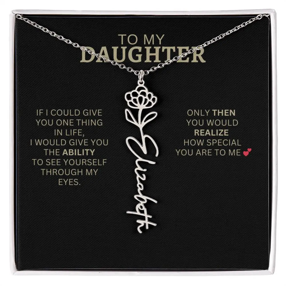 To My Daughter | I Love You - Birth Necklace