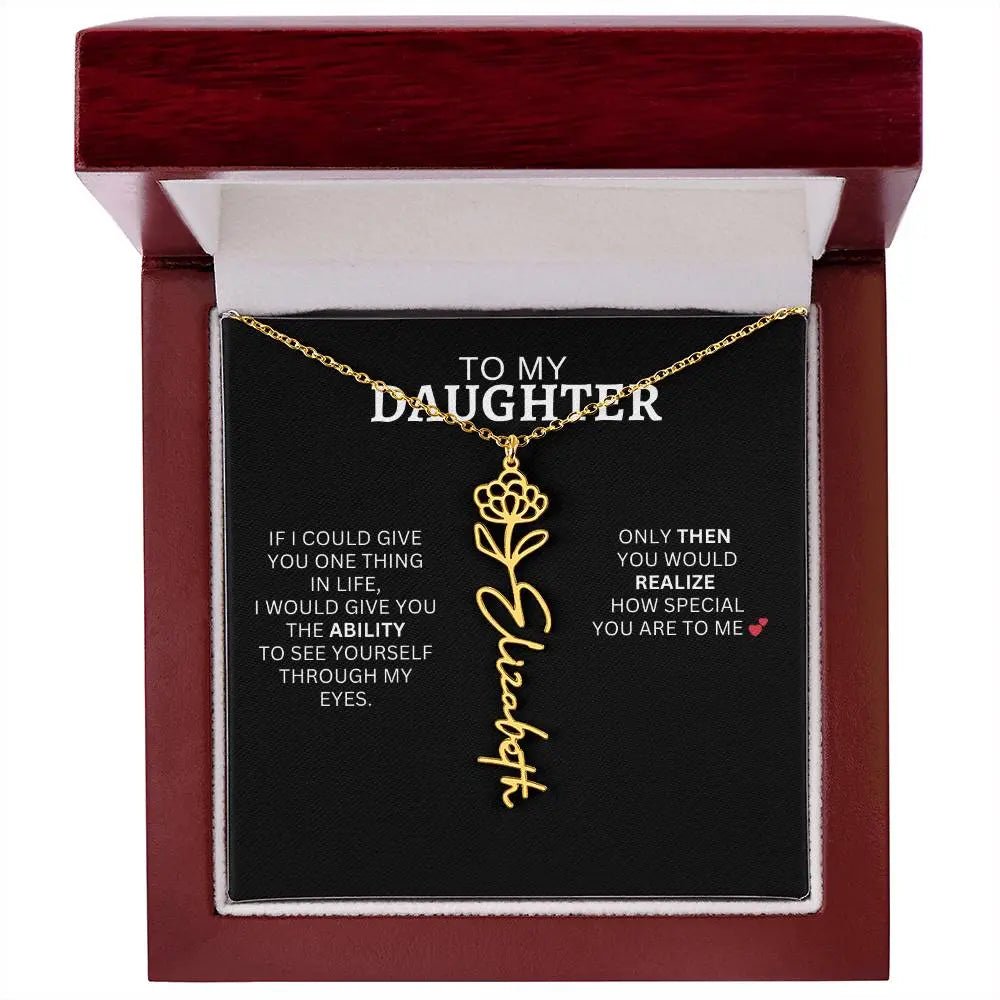 To My Daughter | I Love You - Birth Necklace