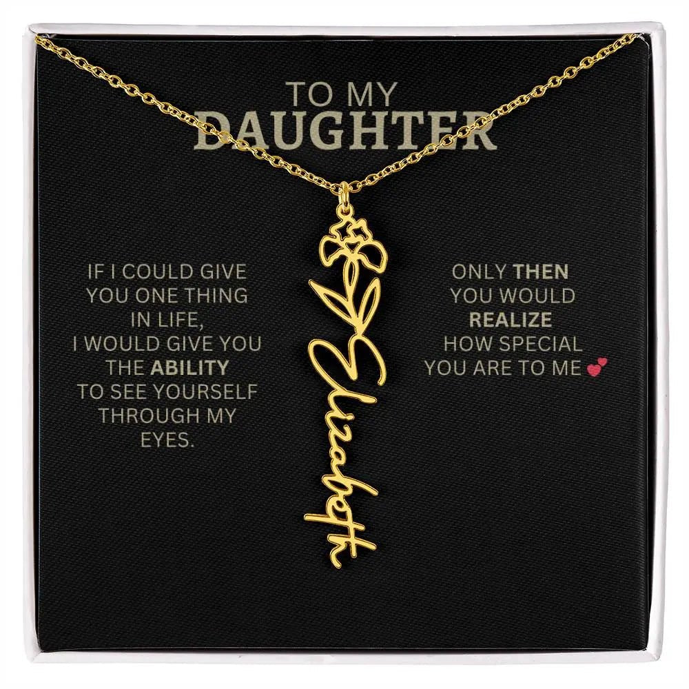 To My Daughter | I Love You - Birth Necklace