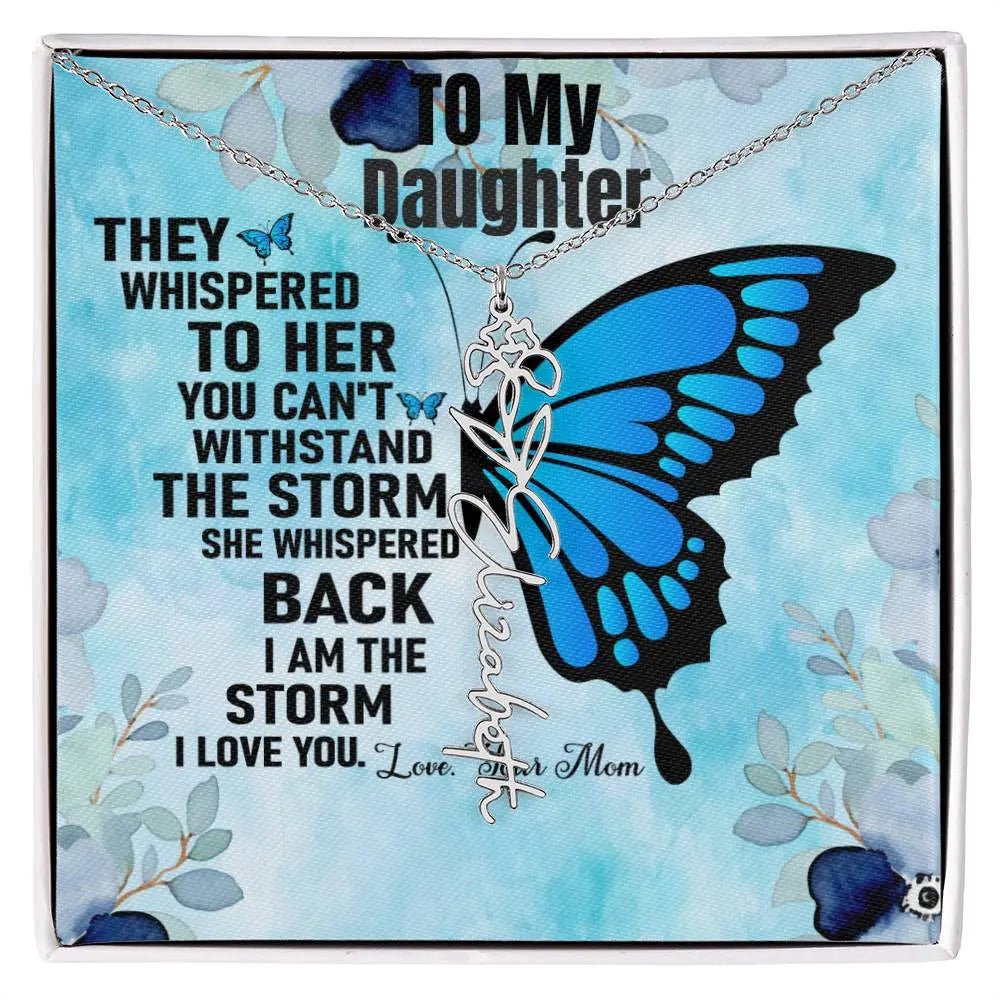 To My Daughter | I Love You - Birth Necklace I Gift From Mom to Daughter