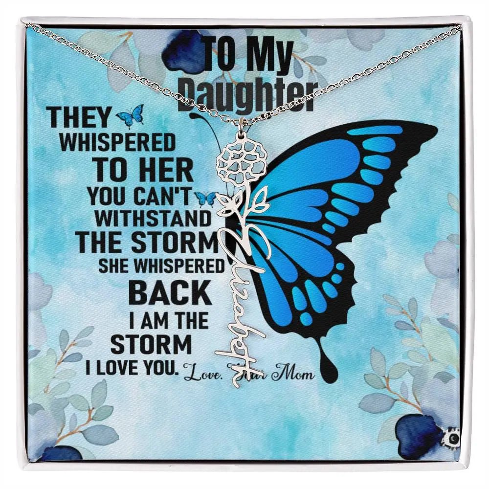 To My Daughter | I Love You - Birth Necklace I Gift From Mom to Daughter