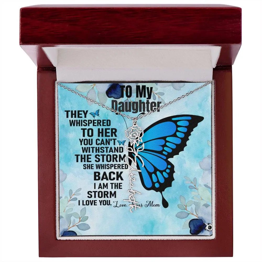 To My Daughter | I Love You - Birth Necklace I Gift From Mom to Daughter