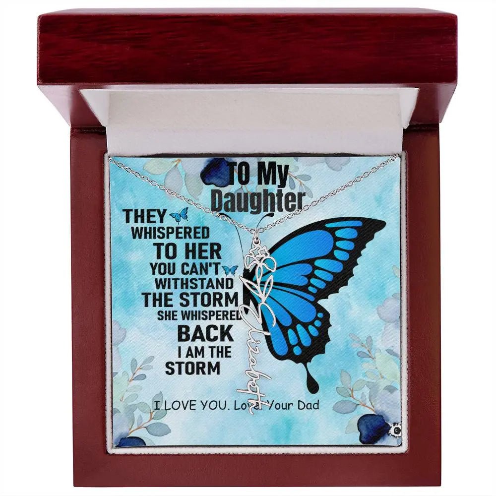 To My Daughter | I Love You - Birth Necklace I Necklace From Dad to Daughter