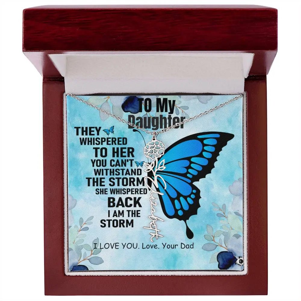 To My Daughter | I Love You - Birth Necklace I Necklace From Dad to Daughter