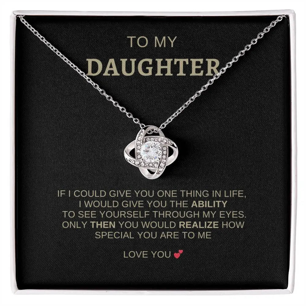 To My Daughter | I Love You - Love Knot Necklace