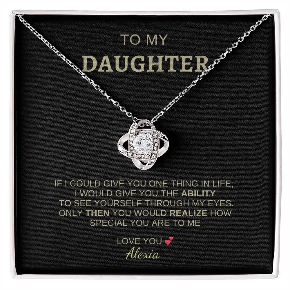 To My Daughter | I Love You - Love Knot Necklace