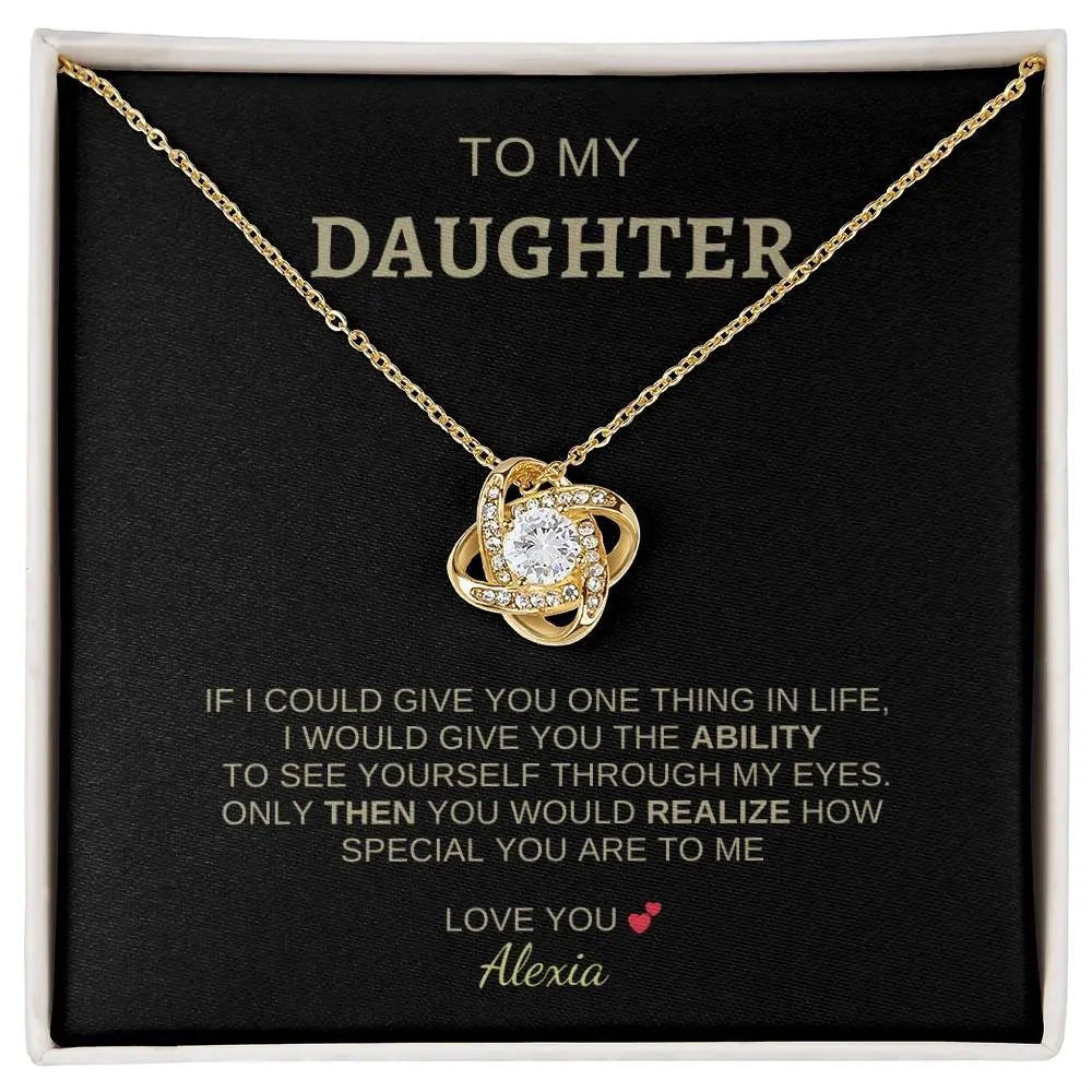 To My Daughter | I Love You - Love Knot Necklace